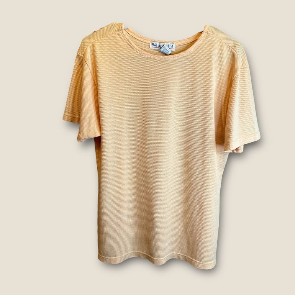 5 for $25🔥Vintage‎ Westport Ltd. Waffle Knit Orange T-Shirt Large